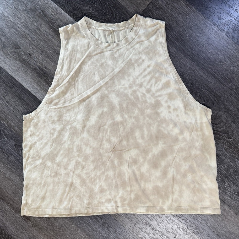Lululemon All Yours Tank Top Marmoleado Tie Dye Lemon Chiffon Trench Size 2XL